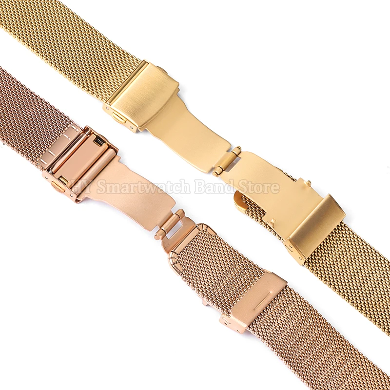 Sleek Stainless Steel Milanese Mesh Watch Strap - Adjustable Sizes