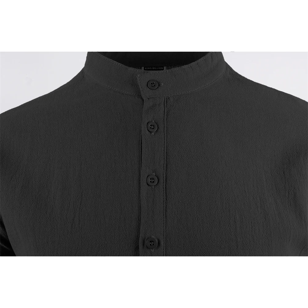Frühling Sommer Neue männer Langarm Henley Neck Männliche Polo-Shirt Baumwolle Leinen Leichte Atmungsaktive Grundlegende Stil Taste Top – Detail 30