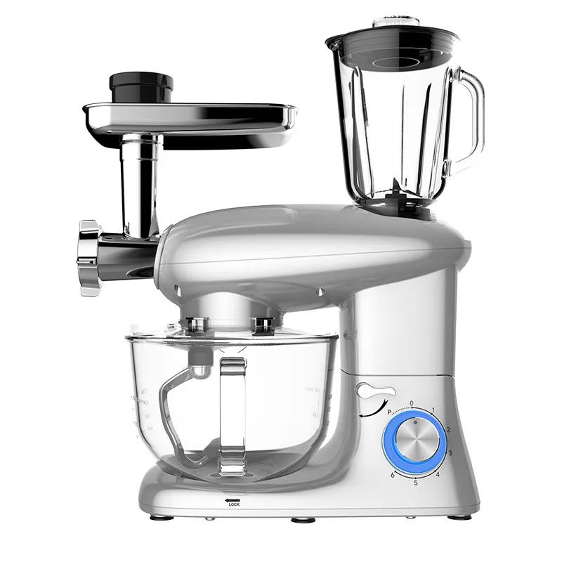 

6.0-Litre High Capacity Stand Mixer with Meat Grinder and Juicer 1500W Electric Food Processor Dough Kneading Machine Home Used