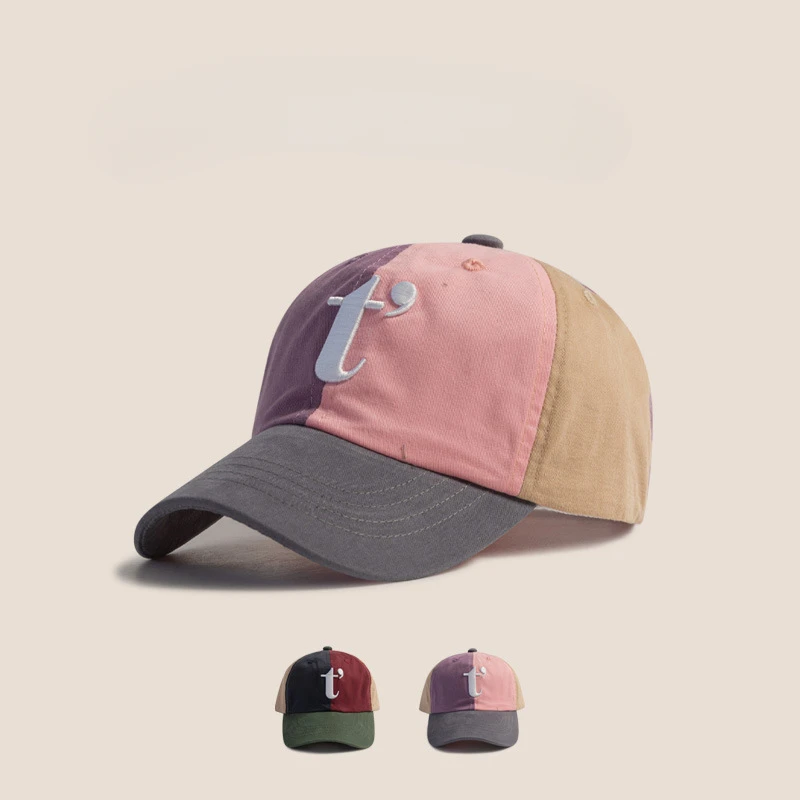 

2024 Children Color Block Retro Sunshade Baseball Hat Baby Hat Newborn Photography Props Summer Hat for Kids Панама Детская 아기모자