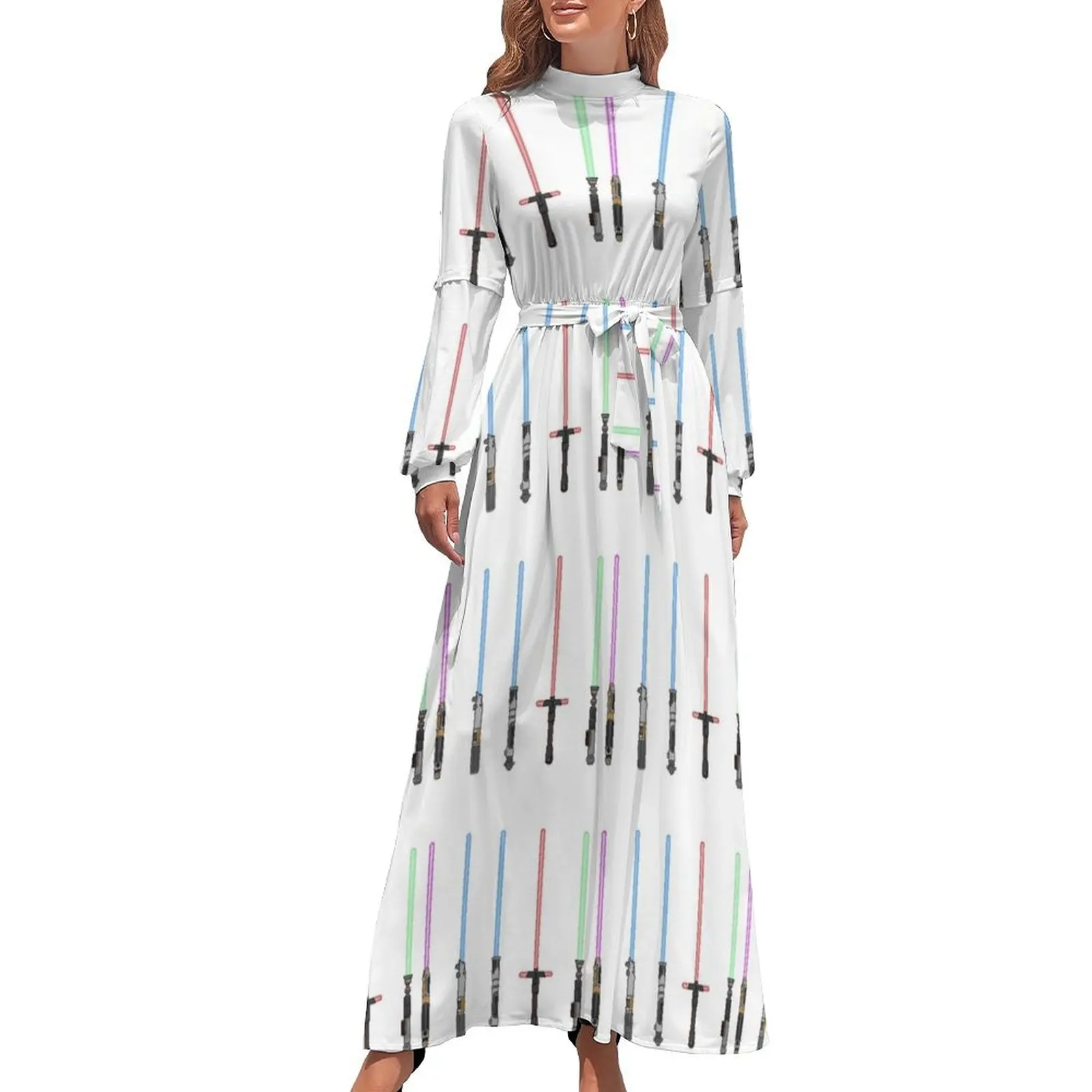 thumbnail image 1 of Vestido largo de sables de luz, traje de verano para mujer, vestido de invitada de boda 2024, 1 of 5