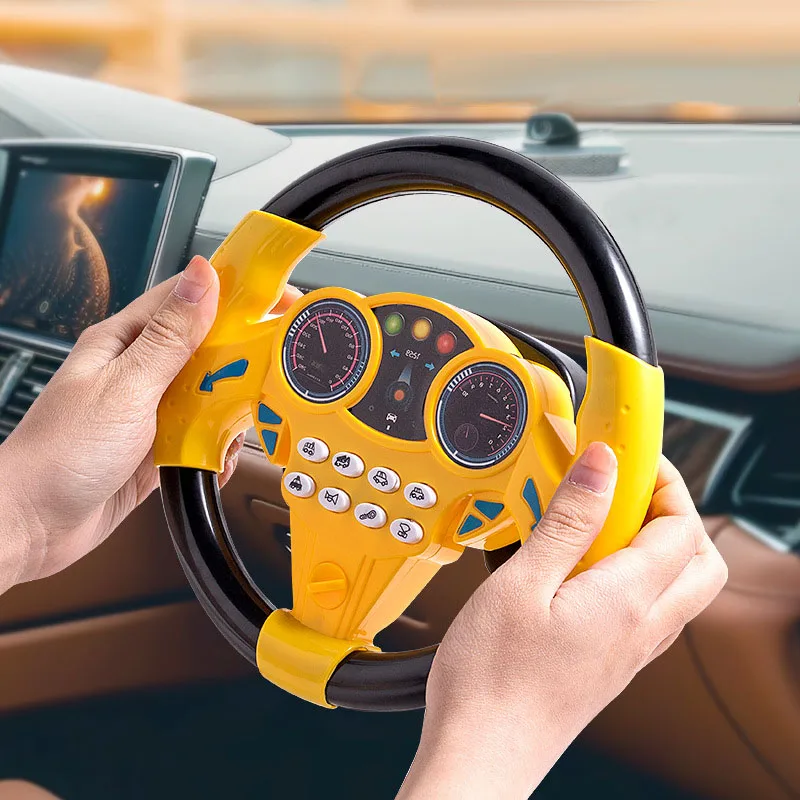 Infant Shining Eletric Simulation Steering Wheel Toy with Light Sound Kids Early Educational Stroller Steering Wheel Vocal Toys 2