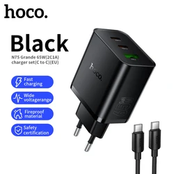 HOCO CS44A EU PD65W Dual USB - C Fast Charging Phone Charger for With C to C Cable