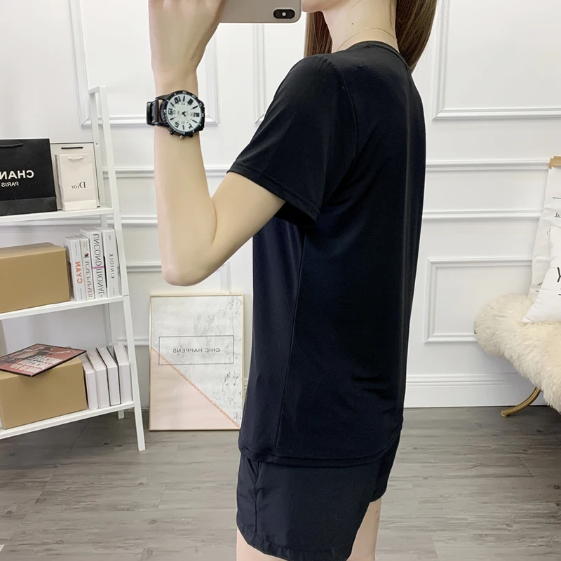 Women's Long Sleeve Sport Stand Collar Quick Dry Shirt Running Workout Breathable Top Ice Silk Female Basic Clothing