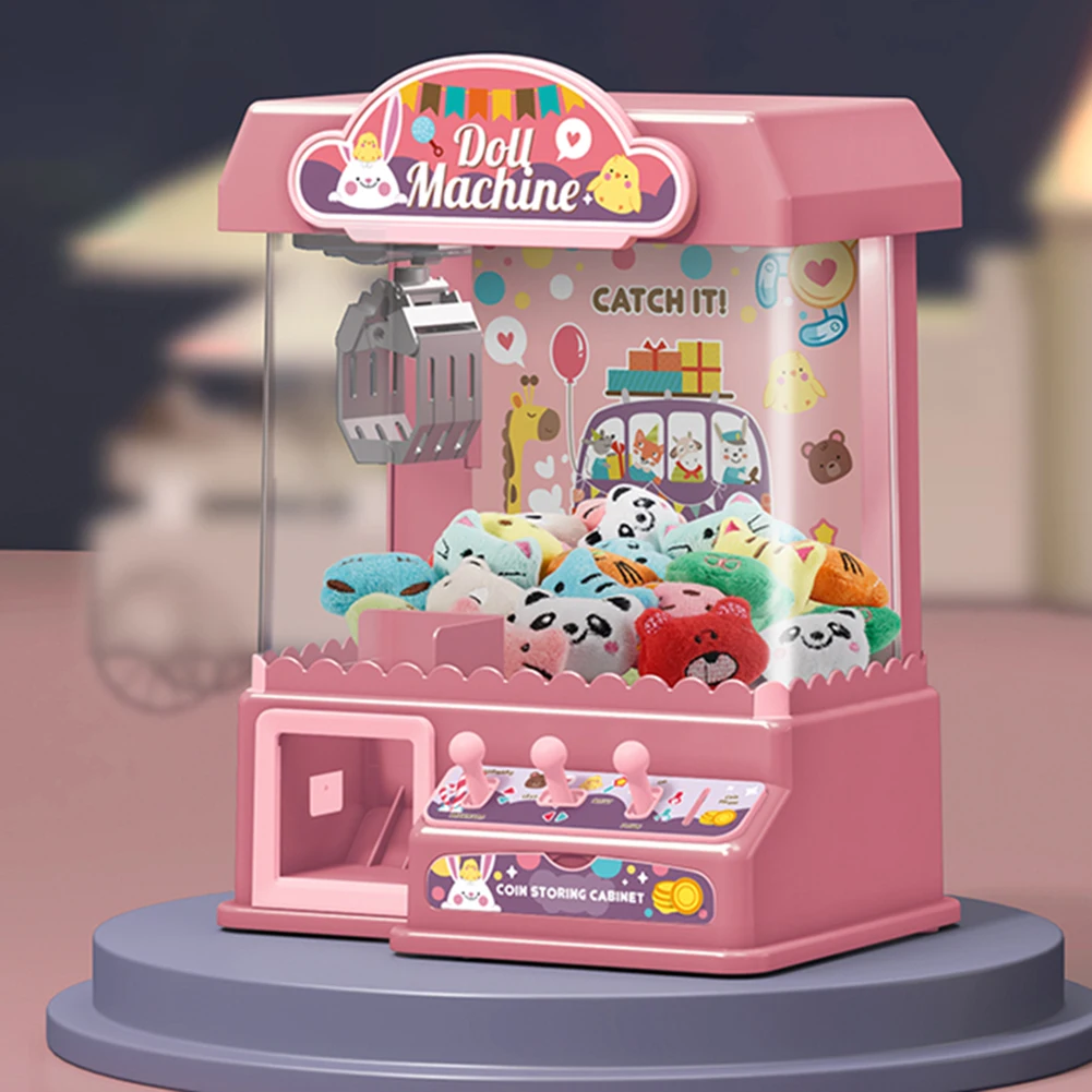Doll Claw Machine Kids Coin Operated Play Game Clip Doll Toys Sounds and Music Large Claw Catch Toy Gifts for Girls and Boys 5