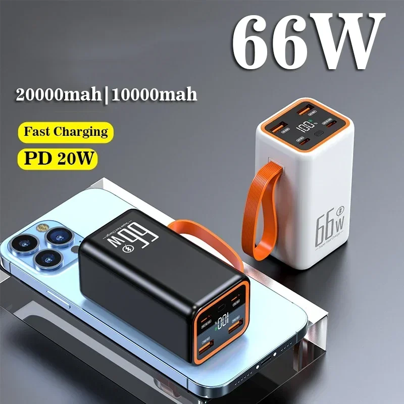 PD20W 20000mAh Power Bank Batteria di ricambio esterna portatile 10000mAh 66W Caricatore super veloce Powerbank per iPhone 13 14 15 Xiaomi