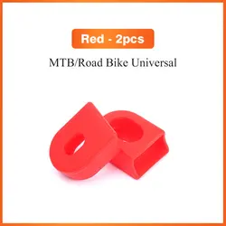 Silicone Bike Crank Arm Protector Caps - Set of 2 Universal Protective Covers (Red 2pcs)