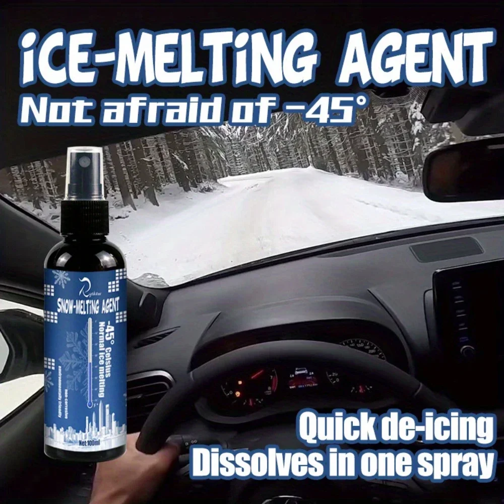 100ml Car Deicer Defroster for Windshield De-icer Spray Snow Melting Agent Winter Glass Window Cleaner Handles Defrosting Tools
