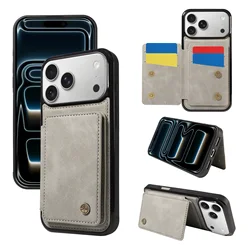 Premium PU Leather Wallet Phone Case with Card Slots, Stand & Magnetic Buckle - iPhone SE (2020) (Gray)