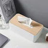 Cover For Disposable Paper Facial Tissue Bamboo Rectangular Napkin Holder For Bathroom Vanity Desk Office Bamboo Tissue Box 2