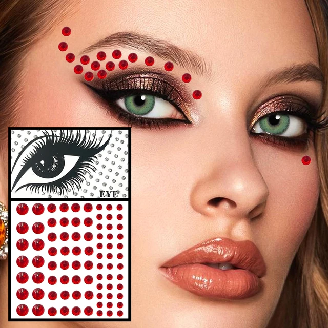 Eye Jewels Temporary Tattoos Women Face Makeup Tears Crystals Fake Gems  Stickers Glitter Bindi Dot Crystals Party Decoration DIY - AliExpress