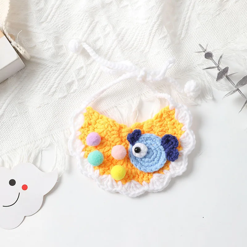 Pets Dogs Bibs Cats Collars Handmade Silent Knitted Cat Collar Dog Tie Cat Small Dog Necklace Pet Collar Kitten Accessories