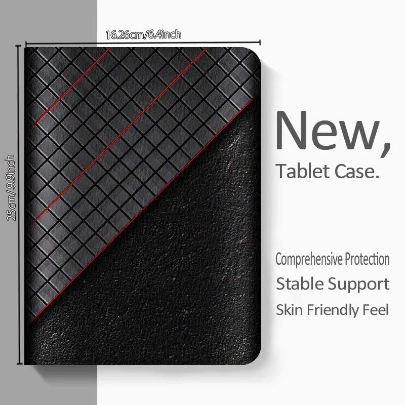 Retro Carbon Fiber Art Foldable Tablet Case Gift