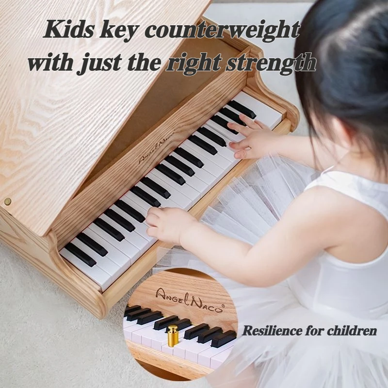 Children's 37 Key Electronic Piano Wooden Baby Beginner's Small Electronic Organ Birthday Gift Keyboard Musical Instrument