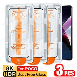 3 - Pack Dust - Free Full Cover Glass Screen Protector with Oleophobic Coating - Poco F3 (HD With Black Border)