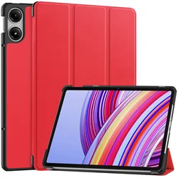 Elegant Floral Flip Cover for 12.1-Inch Tablets - Foldable Stand & Stylish Protection (Red)
