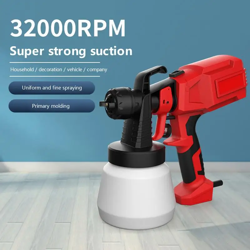 

650ML 400W Electric SprayGun Cordless Flow Control Paint Sprayer Auto Furniture Steel Coating Airbrush Easy Spraying Household