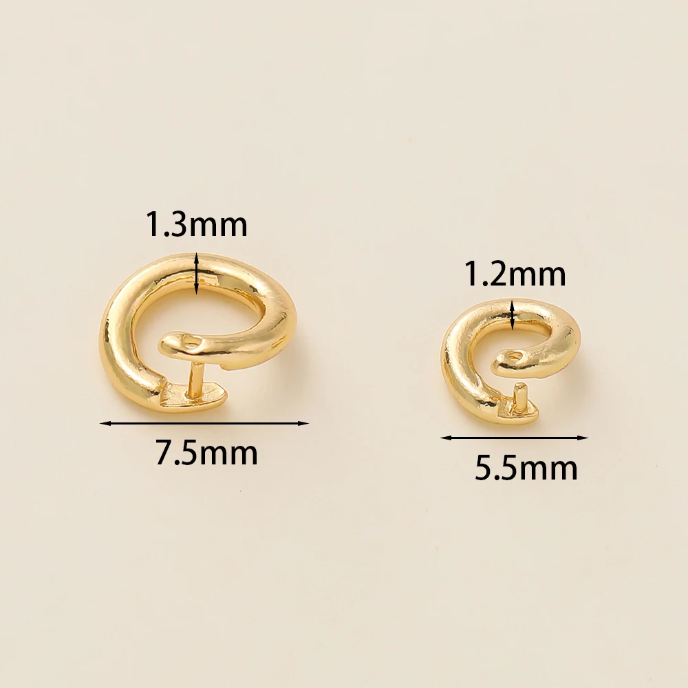 10 Stück 14/18K vergoldetes Messing, zwei Größen, offene Biegeringe, Spaltringe, Verbinder für Halsketten, Armbänder, Schmuckherstellung, Zubehör – Detail 3