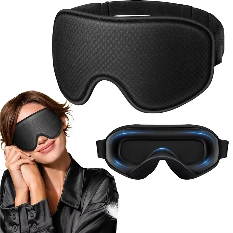 Enhanced Sleep Mask - Ultimate Blackout Comfort with 3D Breathable Design and Adjustable Strap