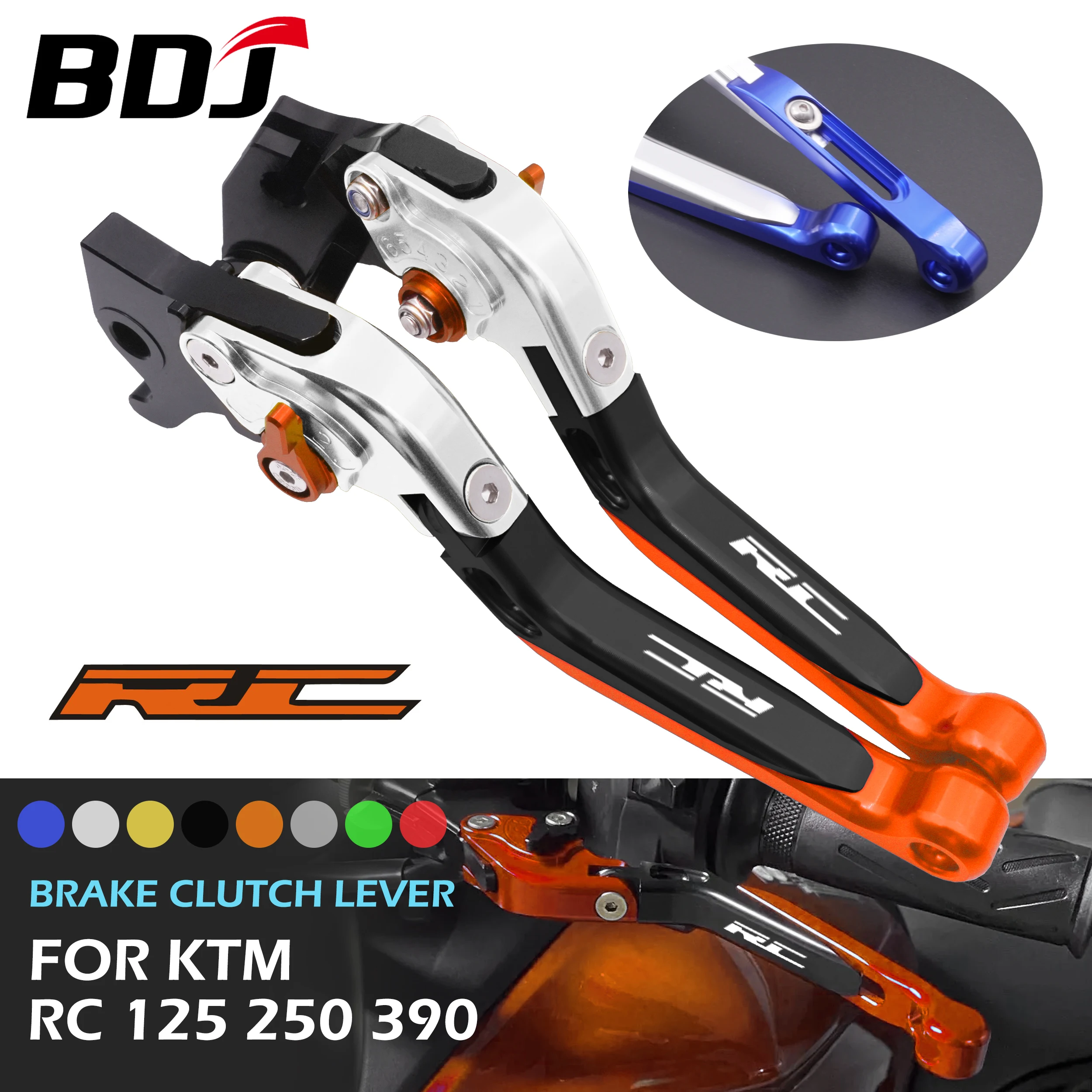 Bdj Rc125 Rc250 Rc390 Leva Frizione Freno Moto Leva Pieghevole Regolabile Leva Frizione Leva Freno Set Per Ktm Rc 125 250 390