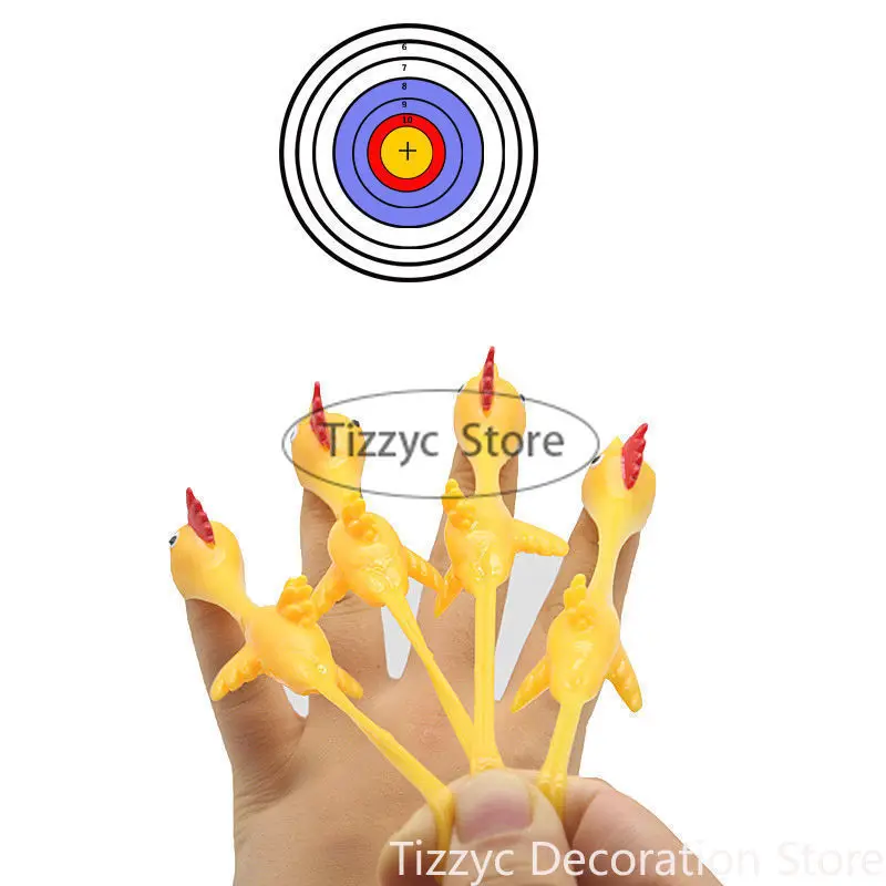 Finger Catapult Toy Catapult Launch Turkey Slingshot Chick Elastic Flying Finger Sticky Decompression Toy for Birthday Halloween Party Favors 10PCS