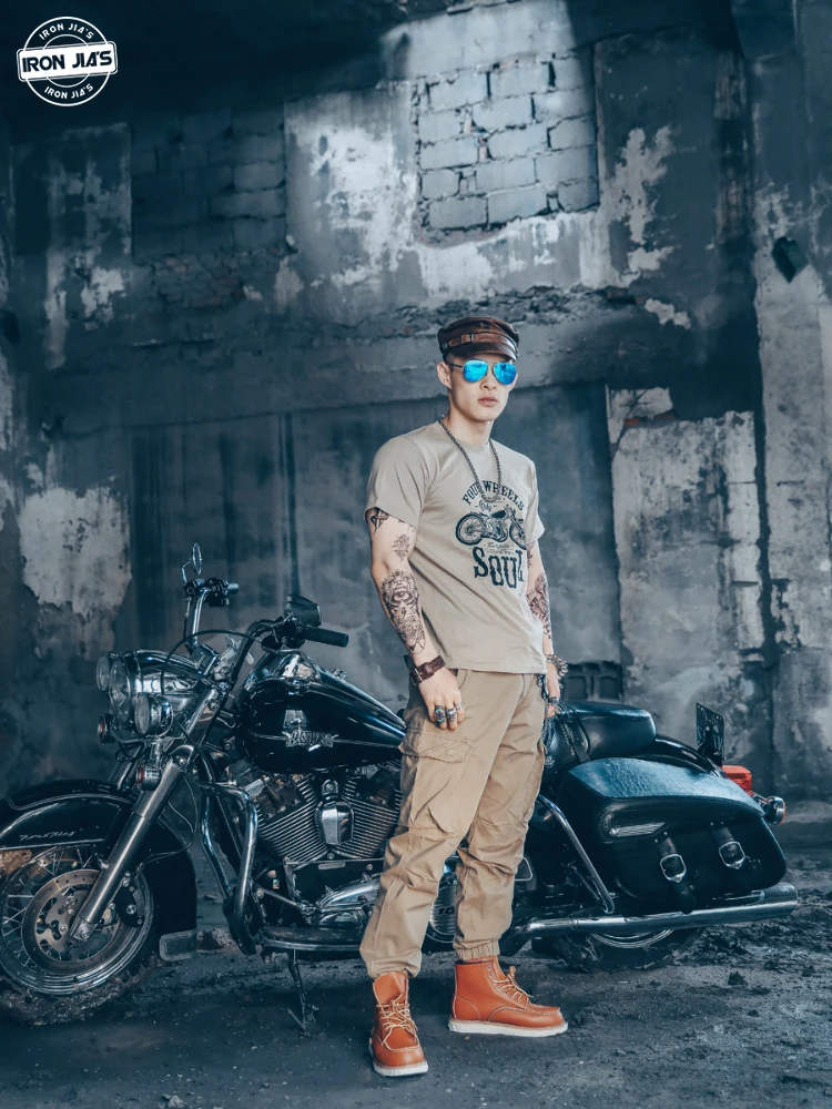 

IRON JIA'S Summer Motorcycle Shirts & Tops Absorb Sweat Motorbike Short Sleeve Breathable Funny Riding Moto Clothing For Men