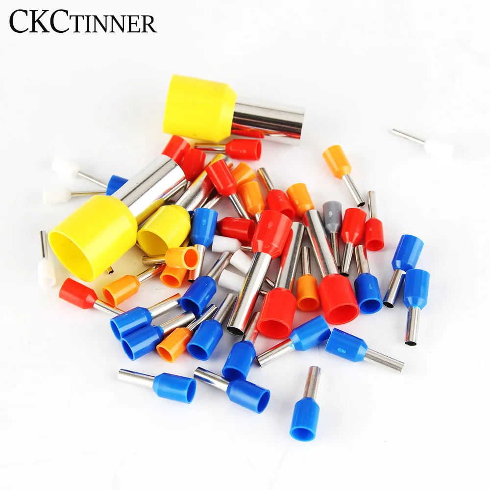 Terminal Connector 100pcs Insulated Ferrules Terminal Block E0508 E1008 E1508 E2508 Cord End Wire Connector Electrical Crimp Terminator Wire For 6mm