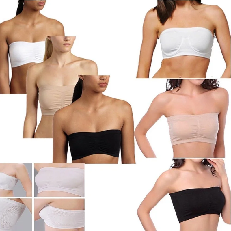 Women Lingerie Bra Women Tube Tops Breathable Mesh Tube Bra Strapless Crop Tops Women Ladies Sexy Bralette Bra Bandeau Boob Underwear