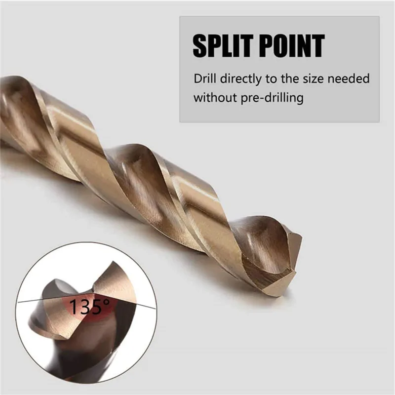 M35 Cobalt Straight Shank Twist Drill Bit Set HSS-Co High Speed Steel Hole Opener Tool for Stainless Steel Wood Metal