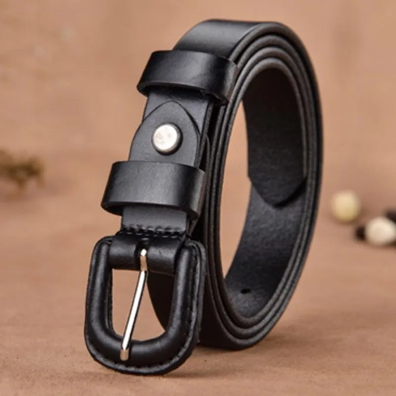 Anti-Metal Allergy Belt Ladies Belt Japanese Hot Girl Top Layer Cowhide Pin Buckle Casual All-Match Narrow Pure Cowhide Belt la spezia thin belt women real leather cowhide pin belt ladies camel classic genuine leather brand female narrow jeans belts