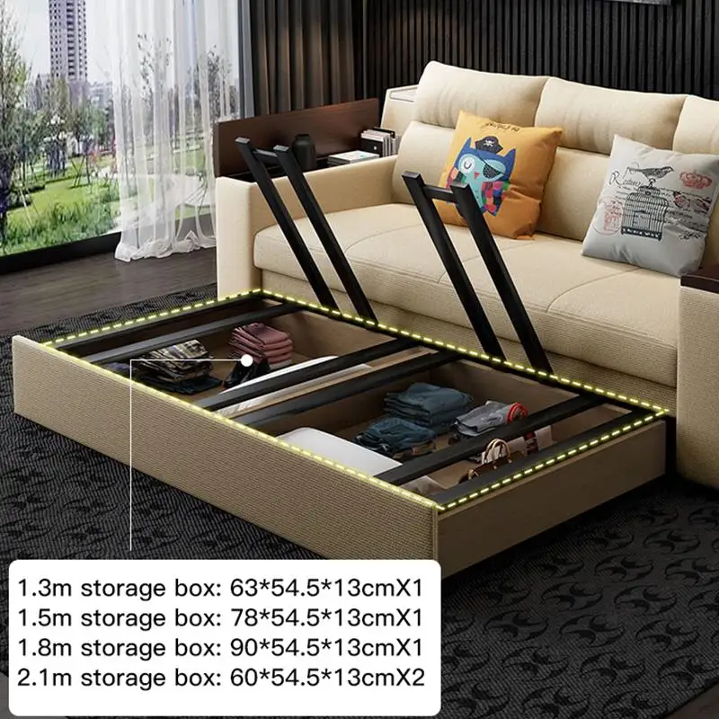Sofa Bed Folding Bed Latex Sitting And Lying Multifunctional Retractable Single Double Living Room Small Apartment Sofa Dual-Use