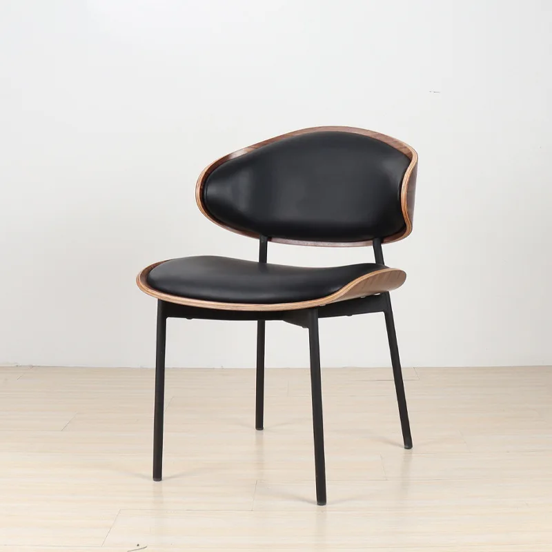 

Nordic light luxury Italian design dining chair modern solid wood backrest chair