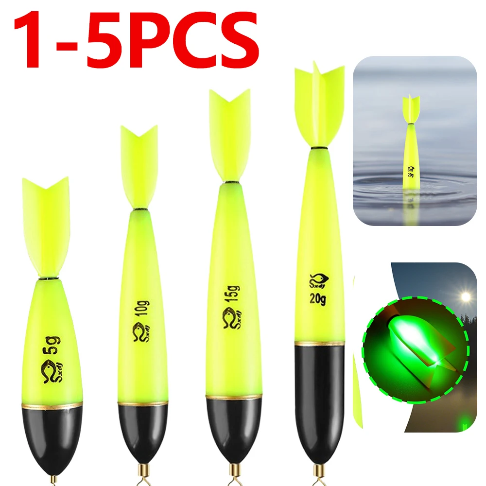 Fishing Floats 1-5pcs Luminous Fishing Accessories Night Float Night Light Up Bobbers Sea Ocean Rock