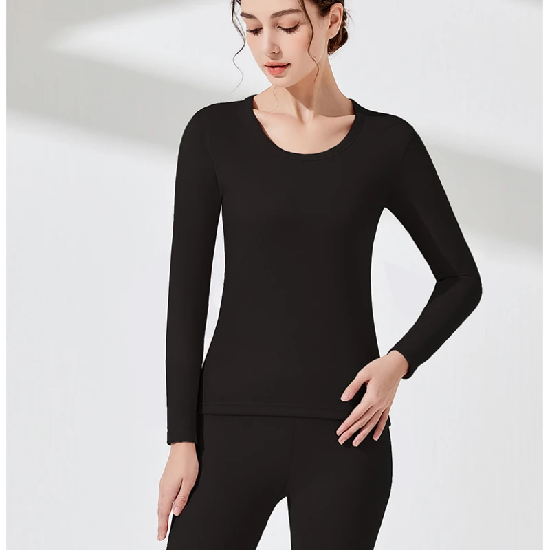 Wool Silk Thermal Underwear Set Double-sided Cashmere Long Johns Plus Cashmere Thick Autumn Winter For Men Women thermal underwear sets