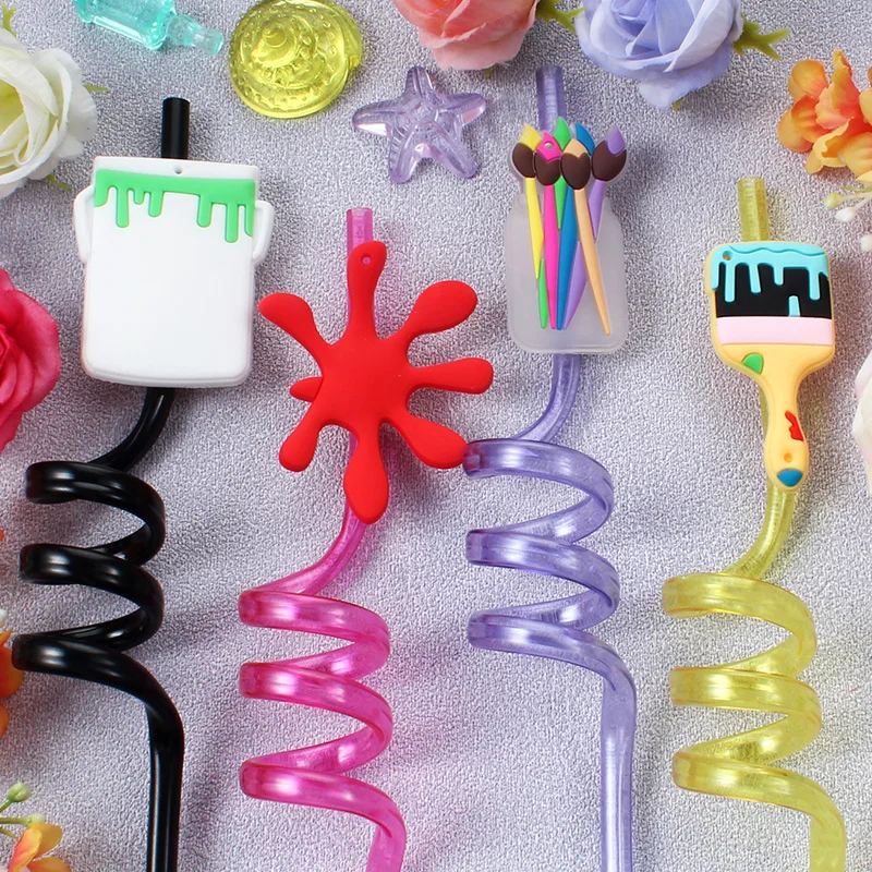 Spiral Art Reusable Straws for Student Parties and Campus Gatherings
