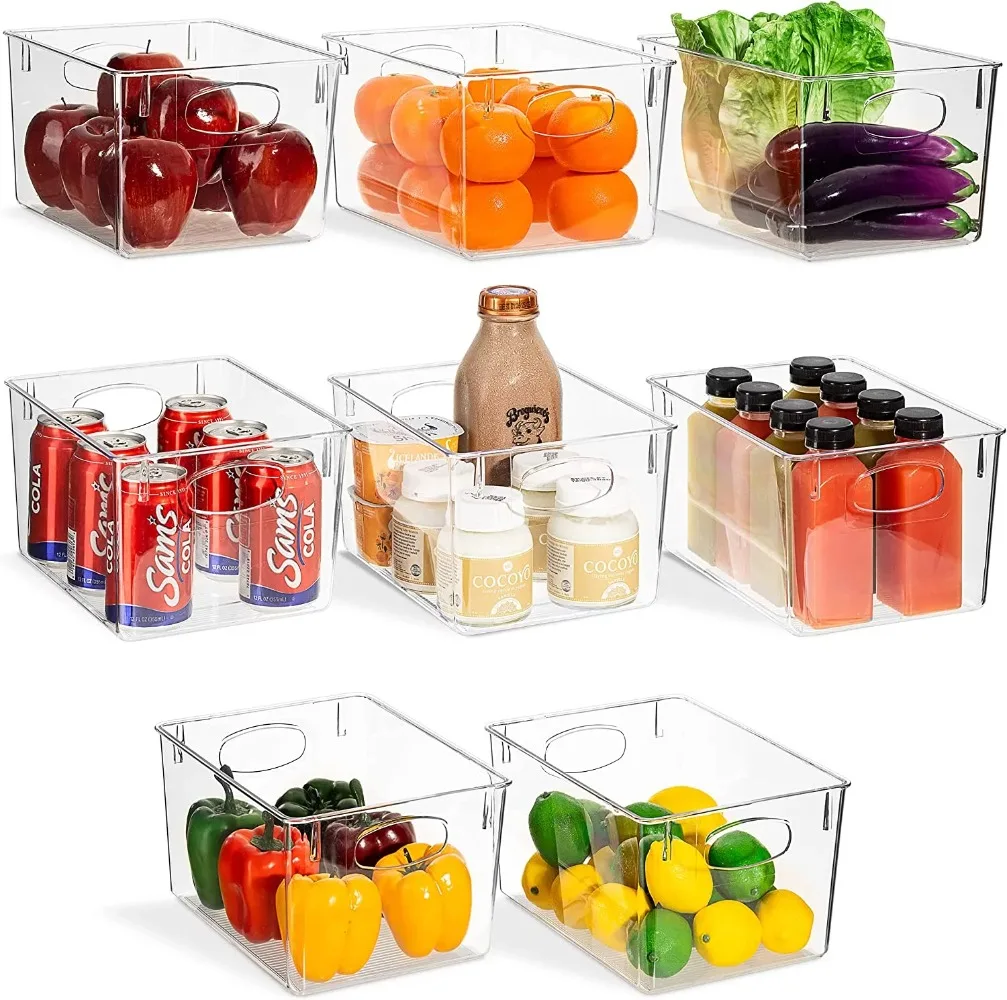 Sorbus 2 Roll Out Bottle Organization Bins - Pantry Under Sink Organizer with Wheels & Handles - Clear Plastic Organizing Containers for Bottles, & C