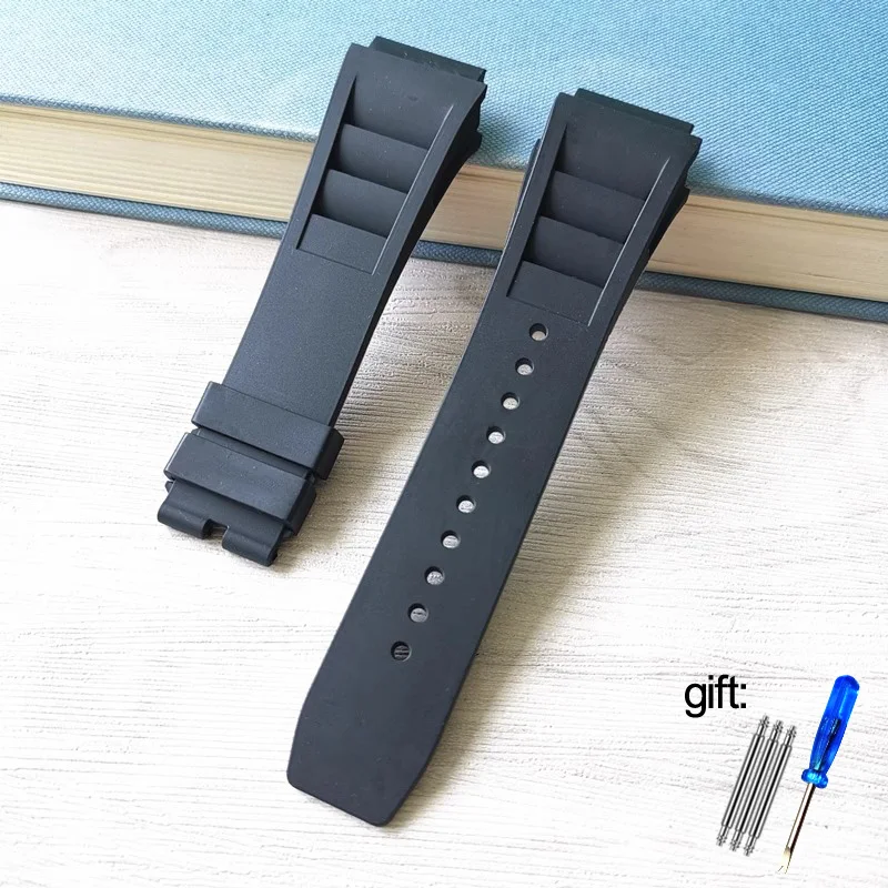 רצועת שעון סיליקון עבור רצועת Richard Mille Rm011 לגברים, עמידה במים ובזיעה, בסגנון אוזניות, רצועת שעון מגומי