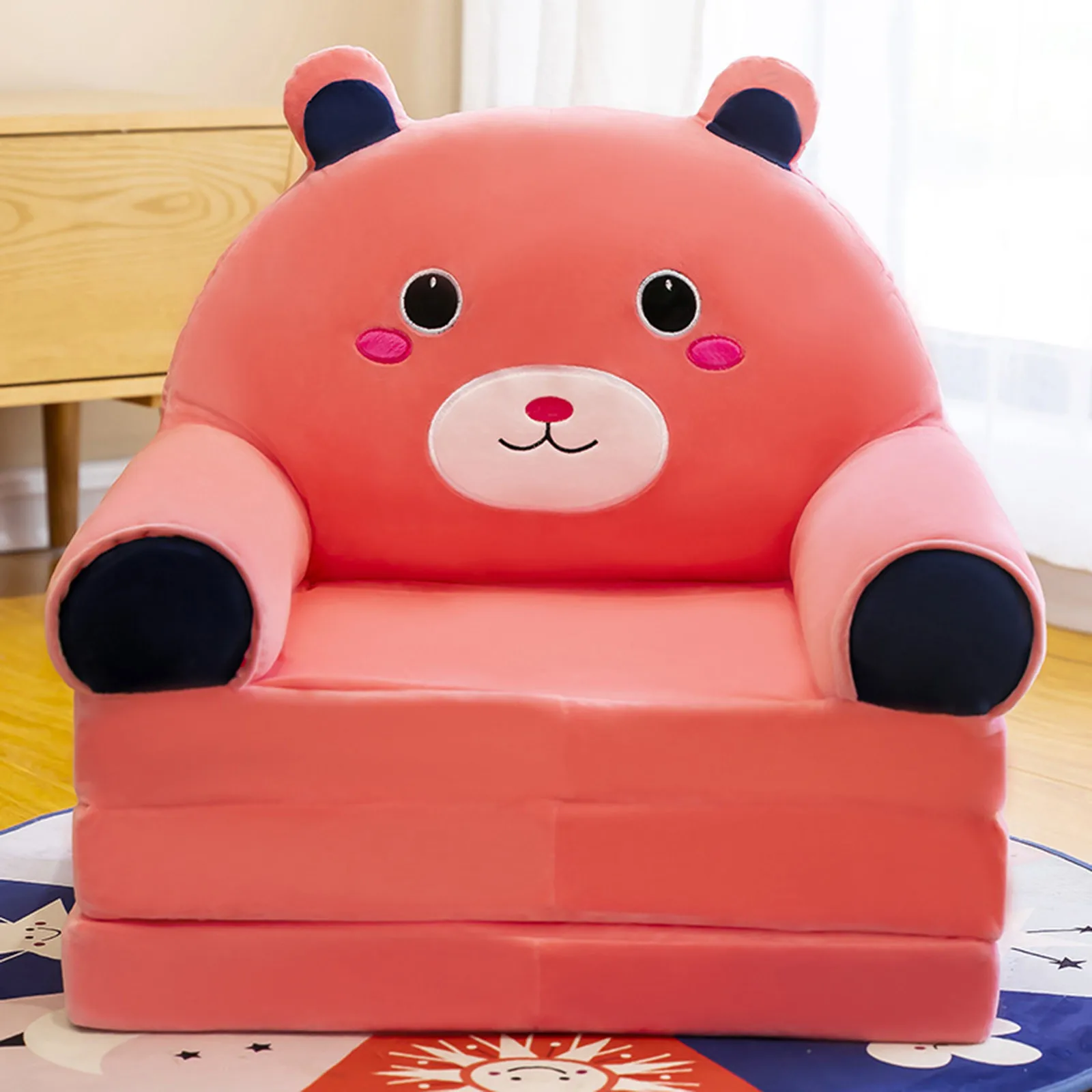 Foldable Kid Sofa Backrest cover Armchair 2 In 1 Recliner Cover Full Length Rotating Seat