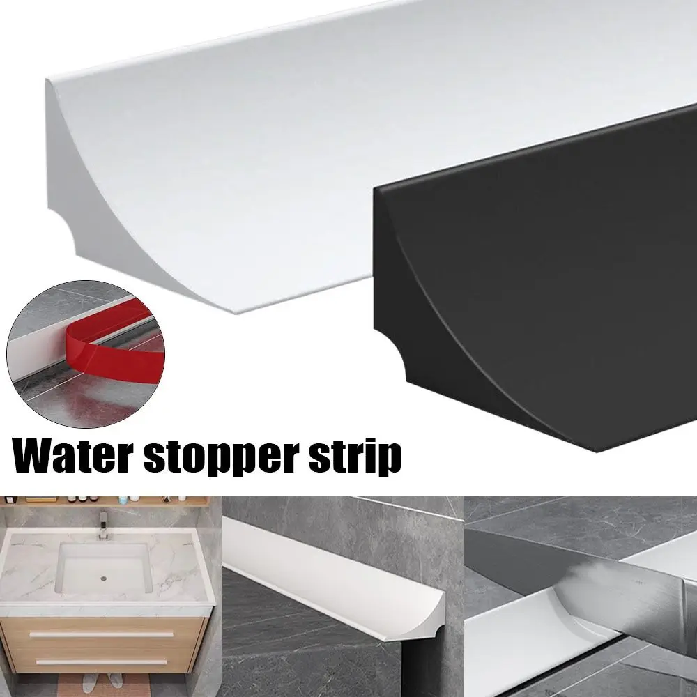 Silicone Seal Strip Self-Adhesive Silicone Bathroom Water Stopper Water Retaining Strip Bendable Bathroom Door Washing Machine Shower Dam Barrier