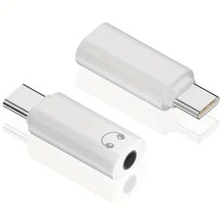 Hi - Fi Audio USB - C to 3.5mm Headphone Jack Adapter (Wh 2PCS -Type - C)