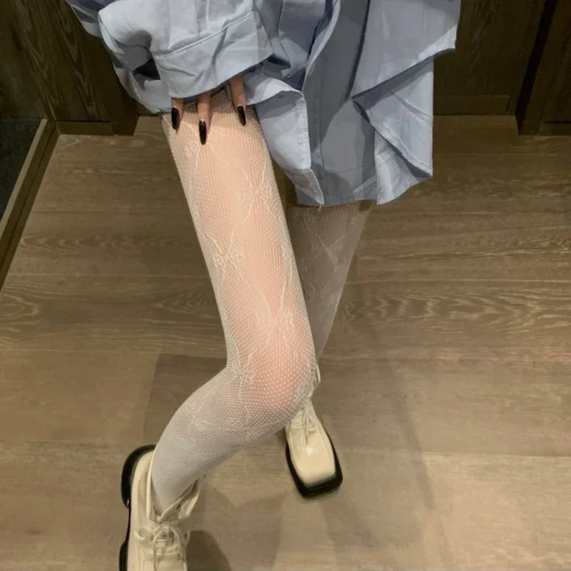 Bas Résille à Nœud Papillon Pour Femme,collants Sexy En Dentelle Creuse