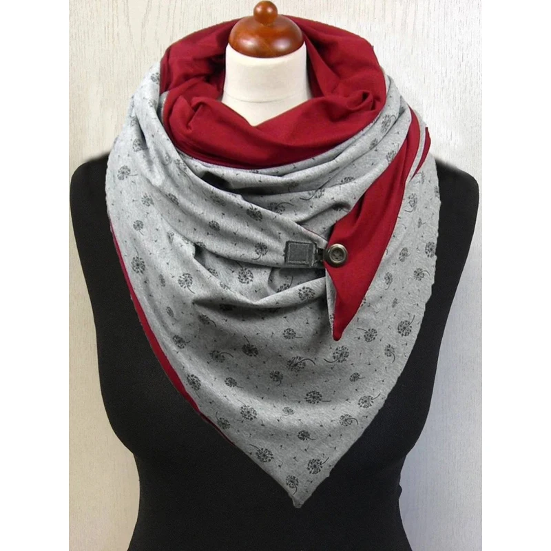 

2022 New Fashion Winter Scarf Women Printed Casual Versatile Button Shawl Scarf Femme Neck Bandana Casual Warm Scarves
