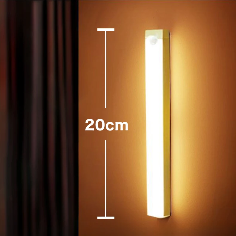 Wireless Motion Sensor LED Night Light Lamp - USB & Battery Powered