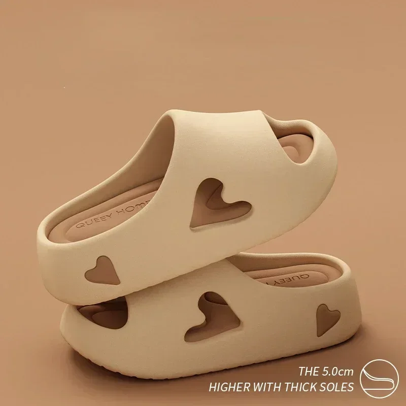 Platform Sandals Women Summer Non Slip Love Indoor Beach Sandals Cloud Slipper Slide House Flip Flops Female Soft Outdoor EVA 4