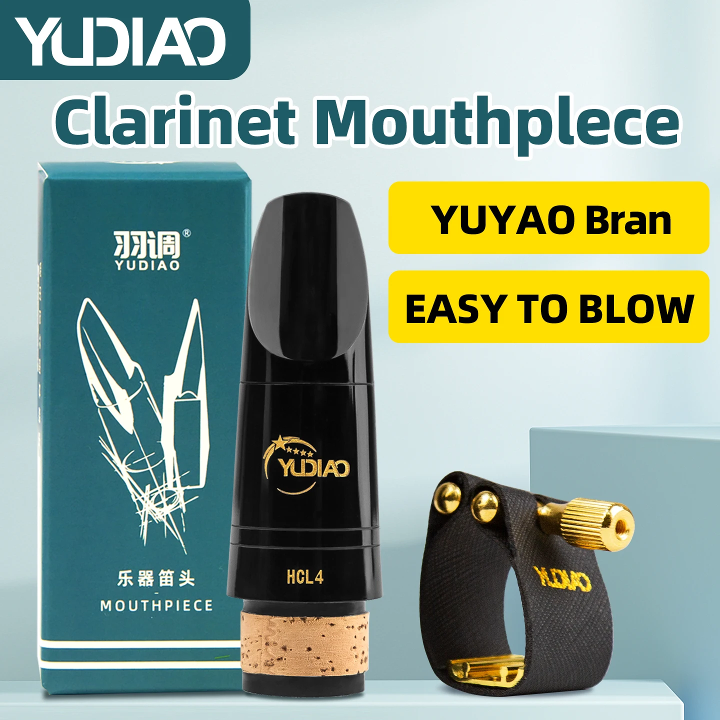 B-Flat Clarinet with Bakelite Mouthpiece, 4C Wind Vent, Suitable for Classical and Pop Music, Easy for Beginners to Play, Comes with a Soft Leather Strap