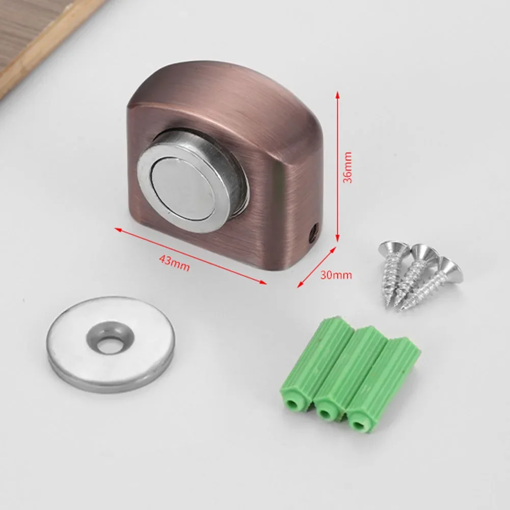 Magnetic Door Stopper Punch-free Door Touch Magnetic Suction Rubber Semi-circle Anti-collision Stop