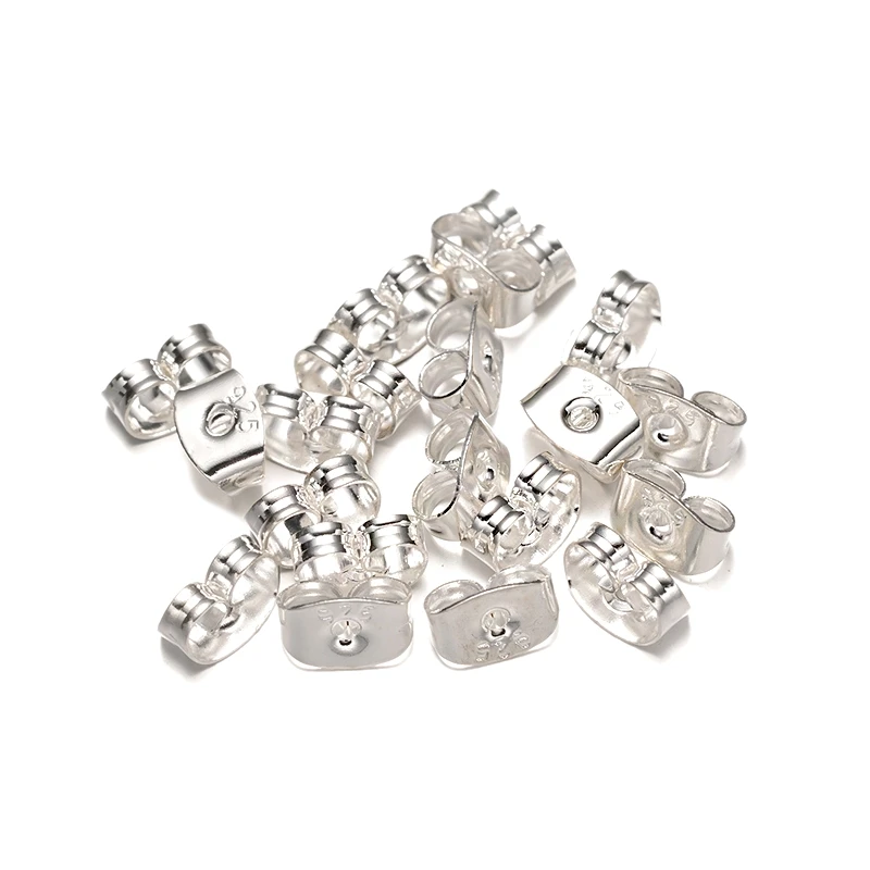 50 stücke 5x7mm 925 sterling versilbert ohrring rücken ersatz sichere verriegelung für diy stecker ohr mutter pfosten schmuck herstellung – Detail 5