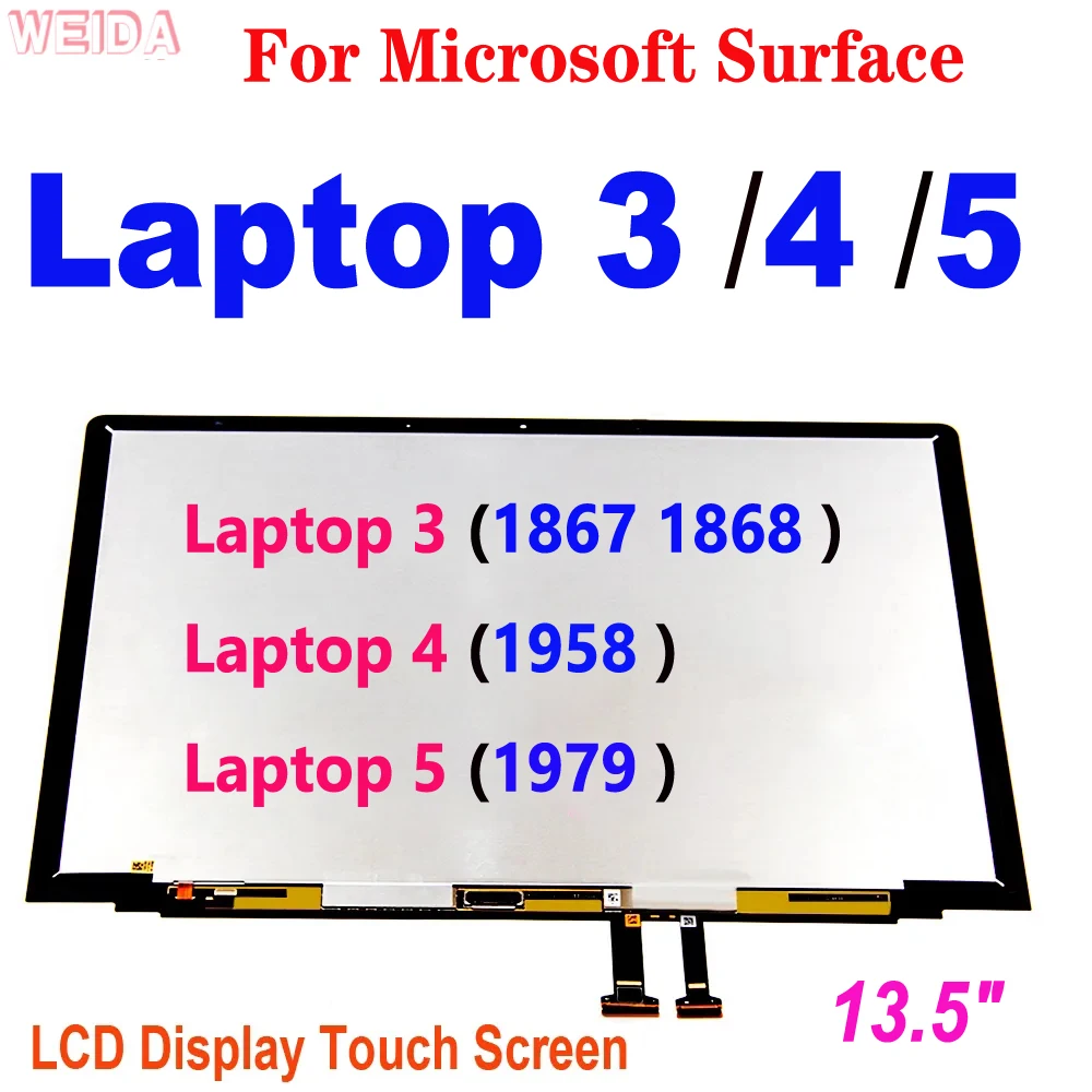 Aaa + 13.5 "Per Microsoft Surface Laptop 3 1867 1868 Laptop 4 1958 Laptop 5 1979 Display Lcd Touch Screen Digitizer Assembly