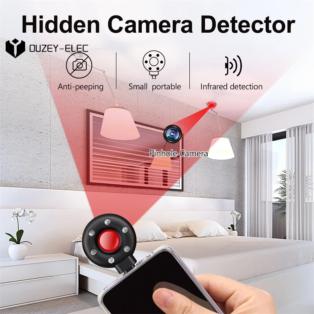 Camera Detector Anti Candid Camera Detector Portable USB Hotel Infrared Anti-surveillance Shooting Camera Detector for Security Check