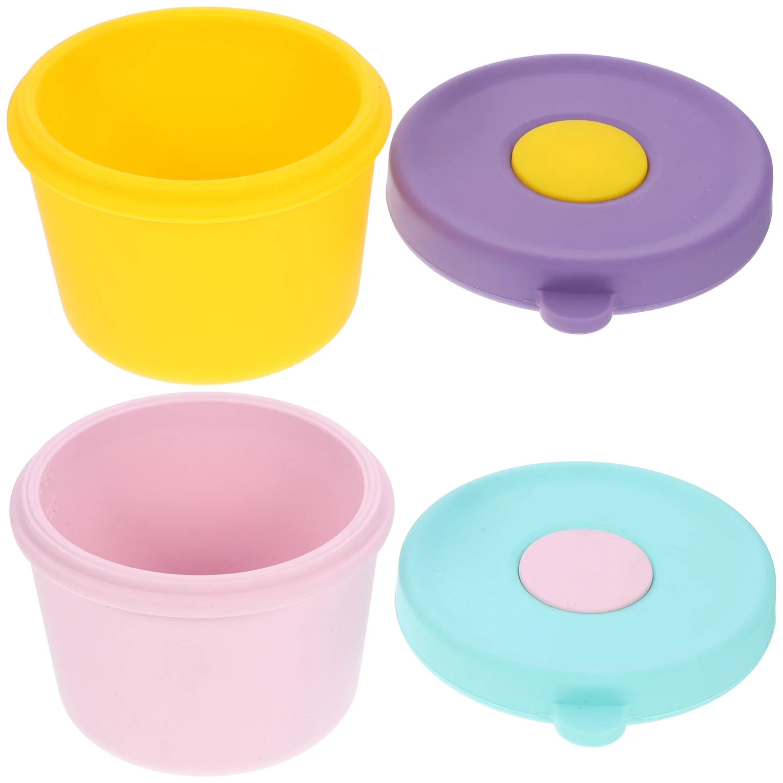 

2 Pcs Silicone Sauce Cup Dressing Containers Condiment with Lids Storage Silica Gel Dip Cups Travel